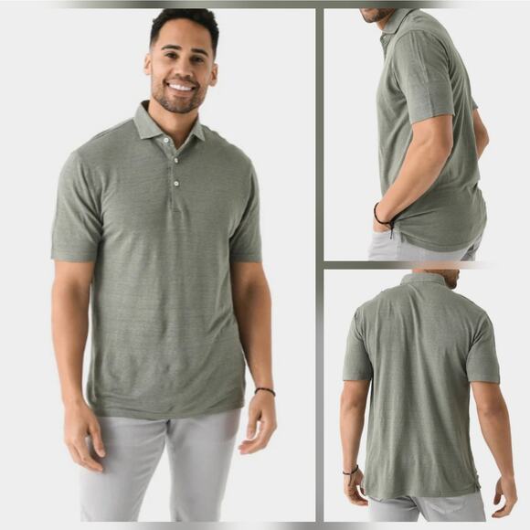 Peter Millar Crown Crafted Greystone Linen Short Sleeve Polo Shirt Sz L NWT - Picture 1 of 9
